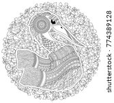 zentangle hand drawn stork for... | Shutterstock . vector #774389128