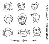 Cute Face Icons For Young Man...