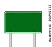 green road sign isolated on... | Shutterstock . vector #306909338