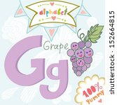 vector cute food  alphabet "g"... | Shutterstock .eps vector #152664815