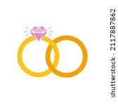 two bonded wedding rings.... | Shutterstock .eps vector #2117887862