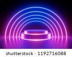 3d render  neon light  glowing... | Shutterstock . vector #1192716088