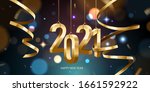 happy new year 2021. hanging... | Shutterstock .eps vector #1661592922