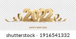 happy new year 2022. golden 3d... | Shutterstock .eps vector #1916541332