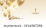 1st year anniversary... | Shutterstock .eps vector #1916587298