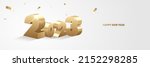 happy new year 2023. 3d golden... | Shutterstock .eps vector #2152298285