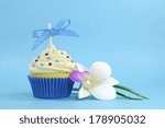 Beautiful blue cupcake with...