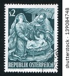 Small photo of AUSTRIA - CIRCA 1963: stamp printed by Austria, shows Baroque Creche by Josef Thaddus Stammel, circa 1963