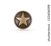 Bronze star symbol on isolated...