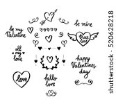 Set Of Hand Drawn Valentine's...