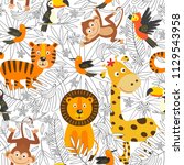 seamless pattern with coloring  ... | Shutterstock .eps vector #1129543958