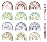 set of isolated pastel rainbows ... | Shutterstock .eps vector #1714452115