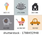 Set Of Bohemian Baby Icons With ...