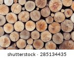 Pile of wood logs storage for industry