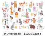 cute animals alphabet for kids  ... | Shutterstock .eps vector #1120363055