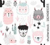 seamless pattern with cute... | Shutterstock .eps vector #1824085355