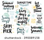 summer lettering design set  ... | Shutterstock .eps vector #390089158