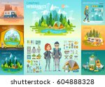 camping infographic ... | Shutterstock .eps vector #604888328