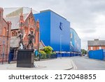 Small photo of The Holy Trinity statue by Goodison Park seen in June 2022 in Liverpool featuring Everton Football Club legends Howard Kendall, Alan Ball, Colin Harvey.