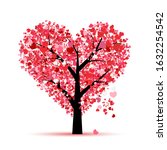 love tree. valentines day card... | Shutterstock .eps vector #1632254542