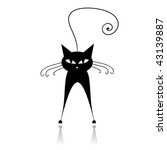 black cat silhouette for your... | Shutterstock .eps vector #43139887