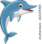 Cute Dolphin Cartoon Jumping