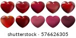 set of ten red glass glossy  ... | Shutterstock . vector #576626305