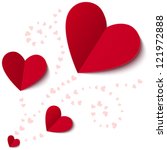 red paper hearts valentines day ... | Shutterstock .eps vector #121972888