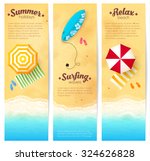 set of vector summer travel... | Shutterstock .eps vector #324626828