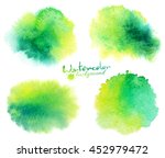 green watercolor stains vector... | Shutterstock .eps vector #452979472