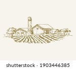 hand drawn rural buildings... | Shutterstock .eps vector #1903446385