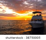 Silhouette Dive Boat In Hawaii...