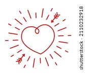 doodle red heart. vector hearts ... | Shutterstock .eps vector #2110232918