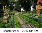 castle garden in Rothenburg ob der Tauber, Germany