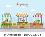 farm shop. local market.... | Shutterstock .eps vector #1090262735