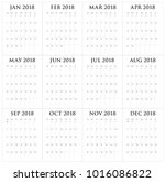 year 2018 planner calendar... | Shutterstock .eps vector #1016086822