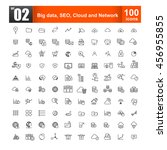 simple line icons for web... | Shutterstock .eps vector #456955855