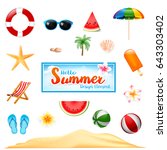 collection of summer design... | Shutterstock .eps vector #643303402