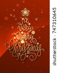 lettering "merry christmas" in... | Shutterstock .eps vector #747310645