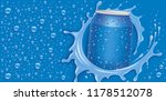 blue water splash with blue tin ... | Shutterstock .eps vector #1178512078