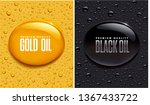 oil drops background  golden... | Shutterstock .eps vector #1367433722