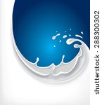 milk splash on blue background | Shutterstock .eps vector #288300302