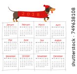 vector calendar of 2018 new... | Shutterstock .eps vector #749638108