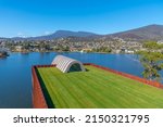 Small photo of MONA – museum of Old and New Art situated at Berriedale bay of river Derwent in Hobart, Australia