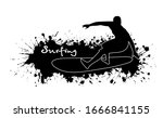 surfer among splashes vector... | Shutterstock .eps vector #1666841155