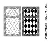 gothic windows. vintage frames. ... | Shutterstock .eps vector #2073753158