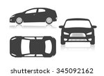 graphic silhouette of the car... | Shutterstock . vector #345092162