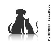 drawing of pets monochrome... | Shutterstock .eps vector #613225892
