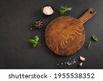 Empty Wooden Round Board With...