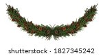 winter and christmas fir wreath ... | Shutterstock . vector #1827345242